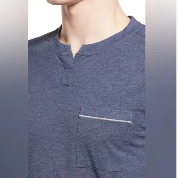 LUNYA LAHGO Restore Long Sleeve Henley Charcoal Pocket Lounge Sleep Small NEW - Picture 4 of 9